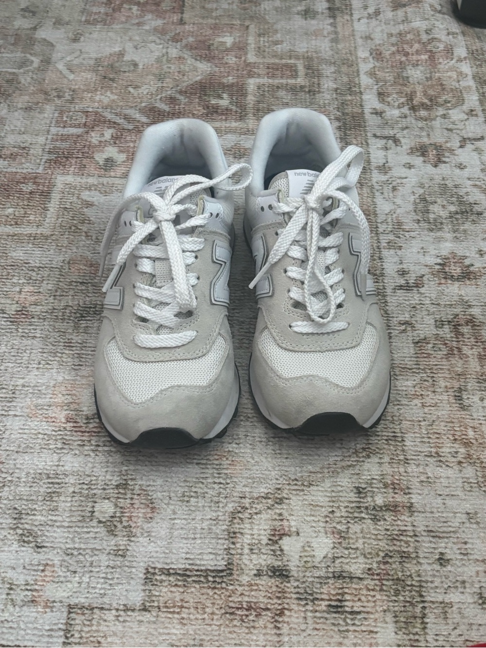 New Balance White & Light Gray Classic Running Sneakers - Picture 3 of 3